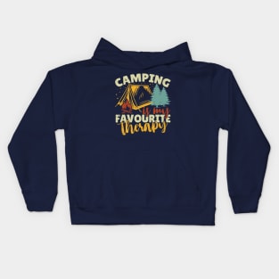 Camping Is My Favorite Therapy Kids Hoodie